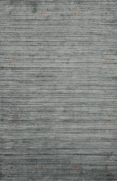 Elegantly Gabbeh Indian Area Rug 8x10 with Subtle Linear Pattern