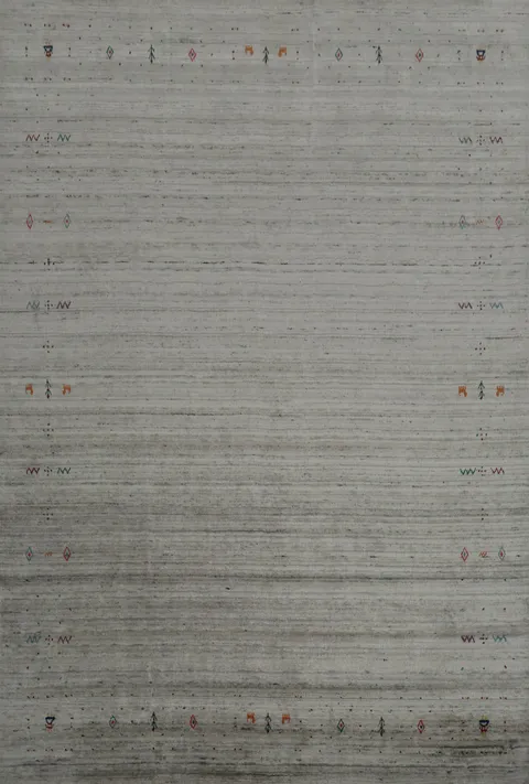 Neutral Toned Gabbeh Area Rug 8x10 Perfect for a Modern Living Room