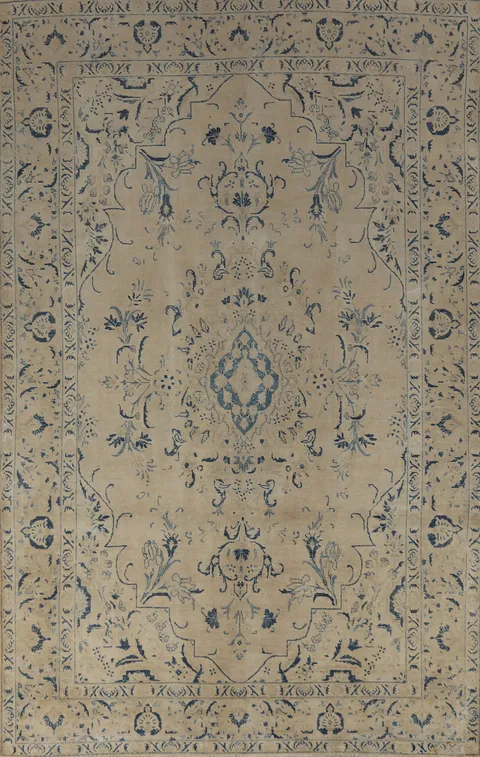 Distressed Wool Tabriz Persian Area Rug 7x11