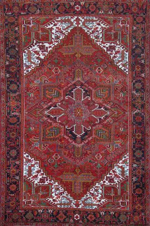 Red Geometric Heriz Persian Area Rug 8x11