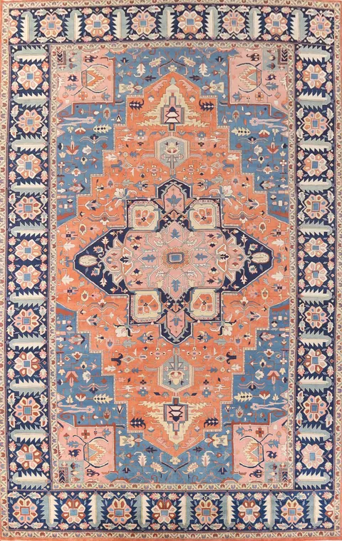 Vegetable Dye Heriz Serapi Persian Large Rug 17x26