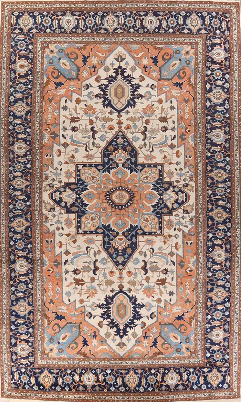 Vegetable Dye Heriz Serapi Persian Large Rug 14x24