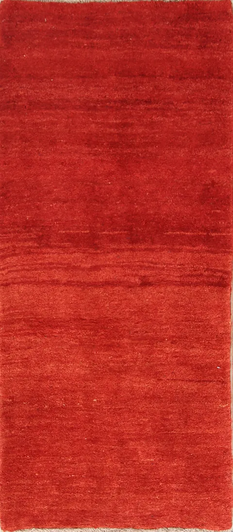 Solid Red 3x6 Gabbeh Shiraz Persian Rug Runner