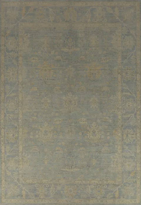 Blue Handmade Oushak Turkish Area Rug 9x12