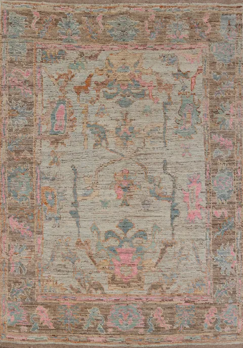 Handmade Wool Oushak Turkish Area Rug 6x8