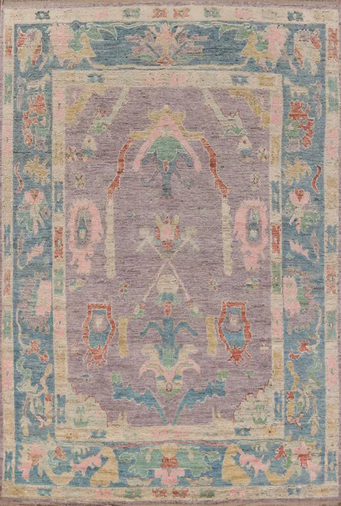 Light Purple Wool Oushak Turkish Area Rug 8x11