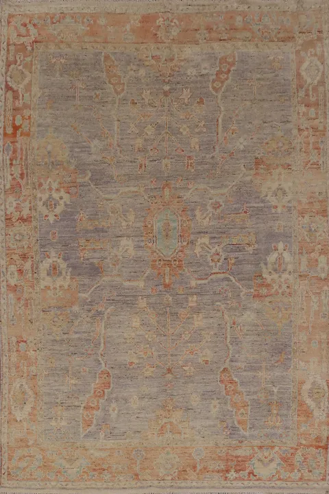 Handmade Purple Oushak Turkish Area Rug 7x10
