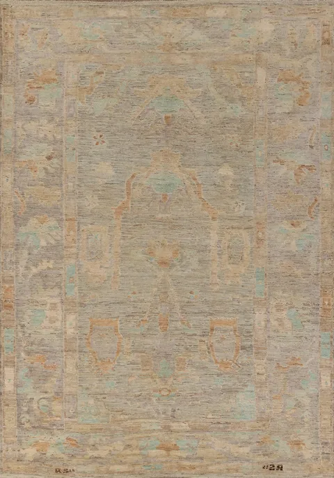Vegetable Dye Wool Oushak Turkish Area Rug 9x12