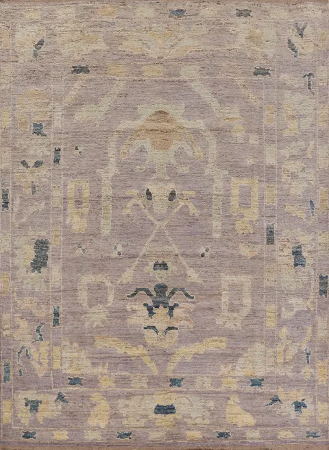 Vegetable Dye Purple Oushak Turkish Area Rug 8x10