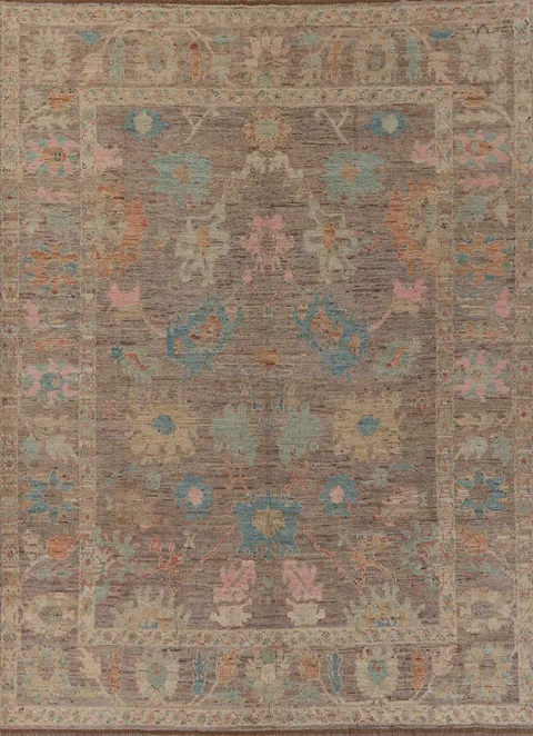 Handmade Wool Oushak Turkish Area Rug 9x12