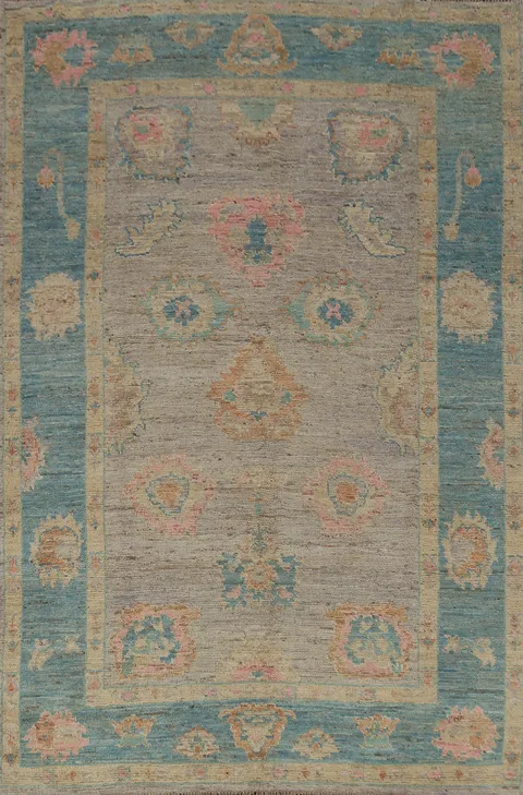 Vegetable Dye Oushak Turkish Area Rug 7x10