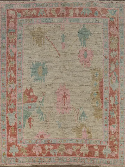 Vegetable Dye Oushak Turkish Area Rug 8x10