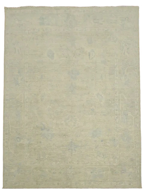 Vegetable Dye Muted Neutral Oushak Turkish Large Rug 10x14