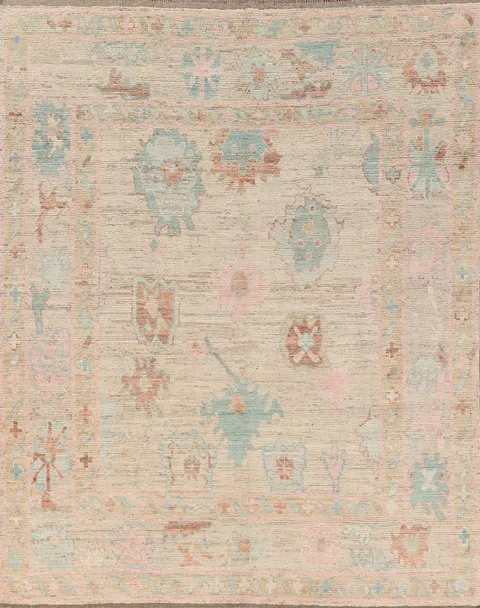 Vegetable Dye Oushak Turkish Area Rug 8x10
