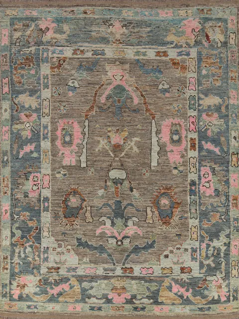 Vegetable Dye Oushak Turkish Area Rug 8x10