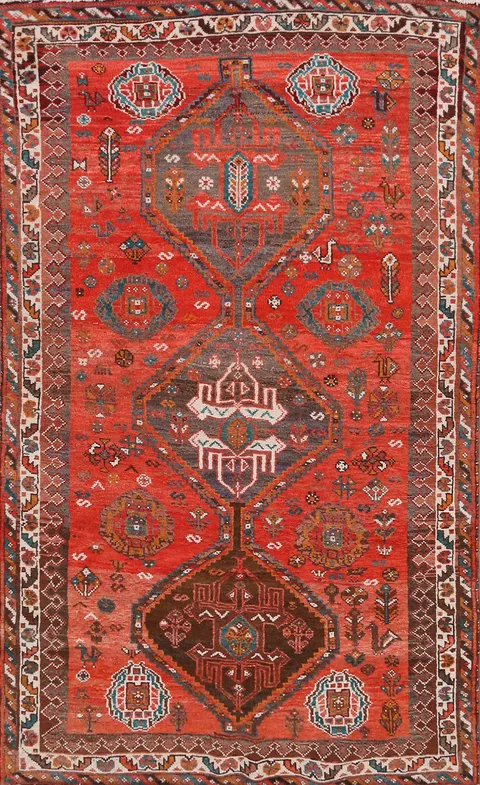 Tribal Geometric Shiraz Persian Area Rug 5x8