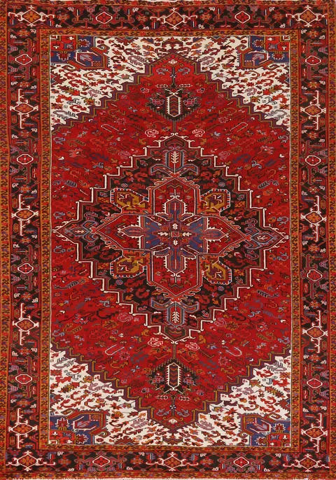Vegetable Dye Wool Heriz Persian Area Rug 8x11