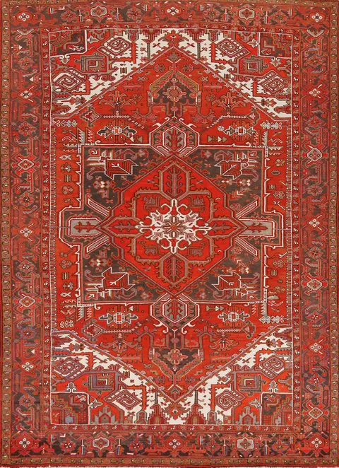 Vegetable Dye Wool Heriz Persian Area Rug 8x11