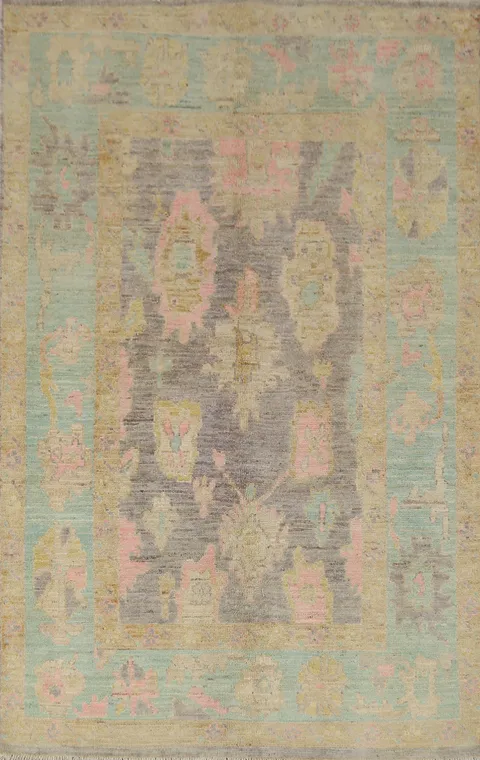 Vegetable Dye Oushak Turkish Rug 4x6