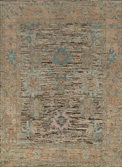Vegetable Dye Oushak Turkish Area Rug 8x10