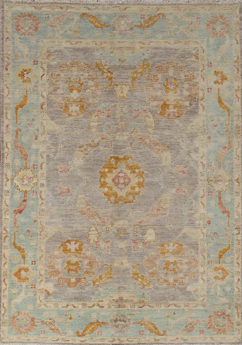 Vegetable Dye Oushak Turkish Rug 5x7
