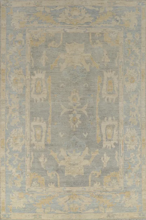 Handmade Gray Oushak Vegetable Dye Area Rug 7x10