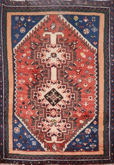 Tribal Geometric Wool Hamedan Persian Rug 3x5