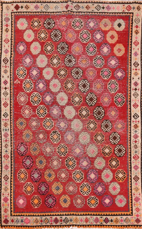 Geometric Wool Shiraz Persian Rug 4x7