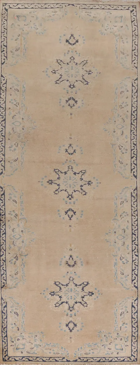 Handmade Wool Kerman Persian Runner Rug 4x12