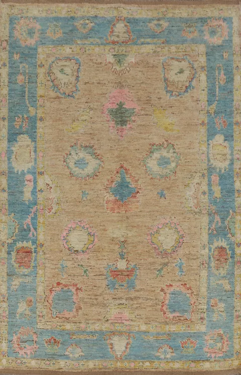 Vegetable Dye Oushak Turkish Area Rug 6x10