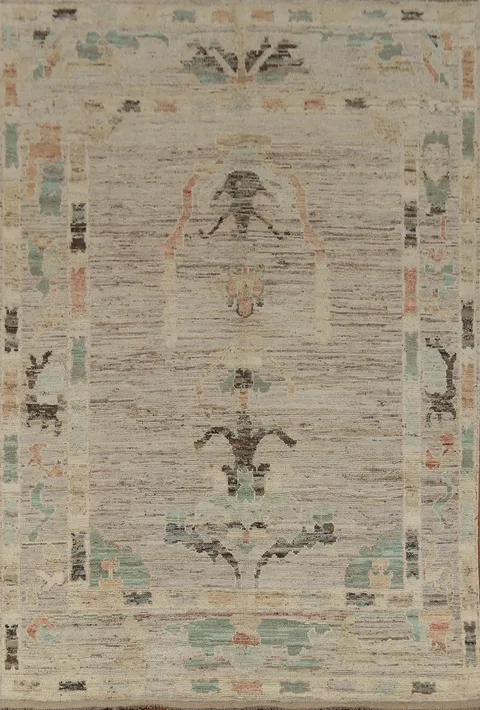 Earth Tone Wool Oushak Vegetable Dye Area Rug 7x10