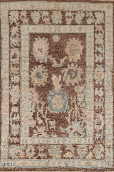 Handmade Brown Oushak Turkish Area Rug 6x10