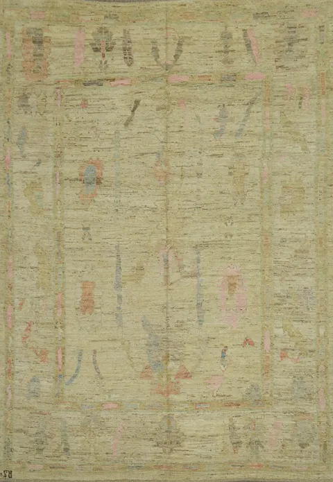 Vegetable Dye Oushak Turkish Area Rug 9x12