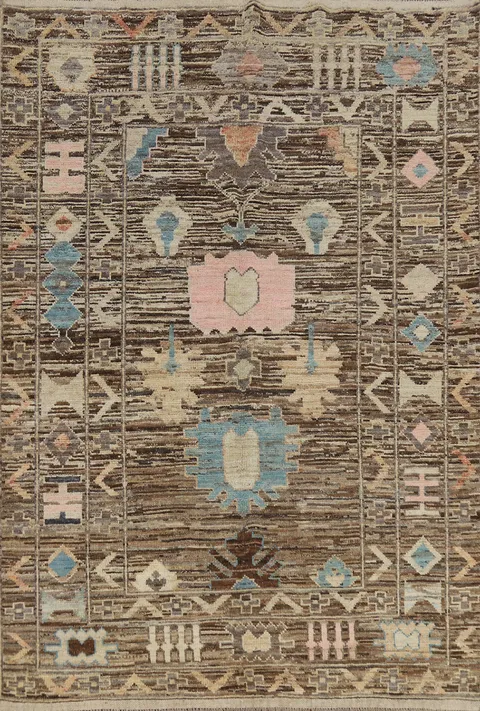 Vegetable Dye Oushak Turkish Area Rug 6x8