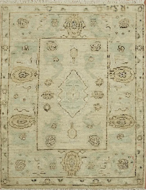 Vegetable Dye Oushak Turkish Rug 3x4