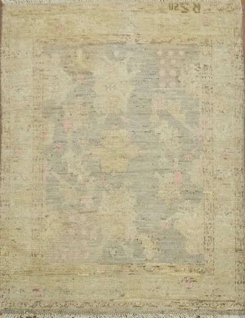 Vegetable Dye Oushak Turkish Foyer Rug 3x4