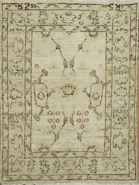 Earth Tone Wool Oushak Vegetable Dye Rug 3x4