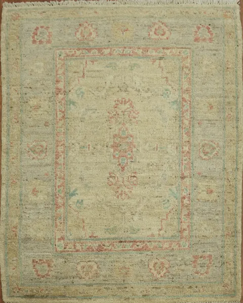 Vegetable Dye Oushak Turkish Rug 3x4