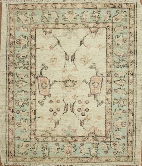 Earth Tone Wool Oushak Vegetable Dye Rug 3x4