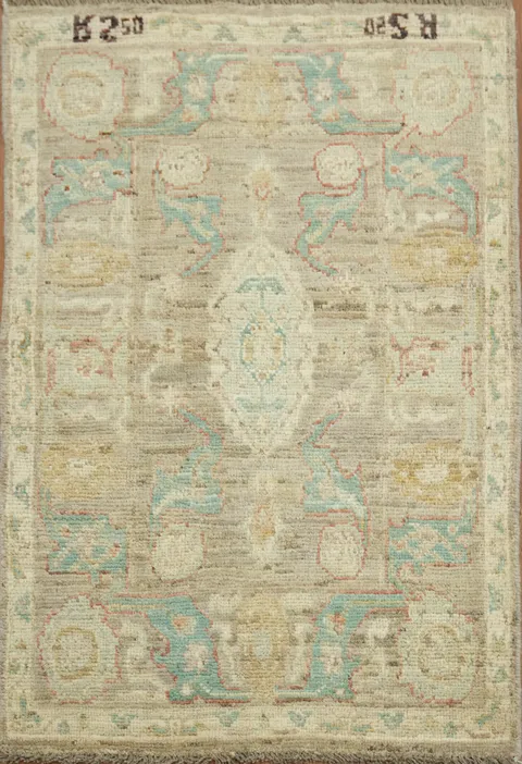 Vegetable Dye Oushak Turkish Rug 3x4