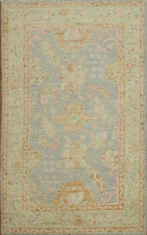 Vegetable Dye Oushak Turkish Accent Rug 3x5