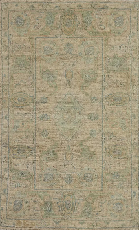 Vegetable Dye Oushak Turkish Rug 3x5