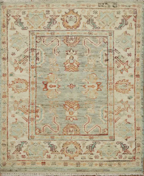 Vegetable Dye Oushak Turkish Rug 3x4