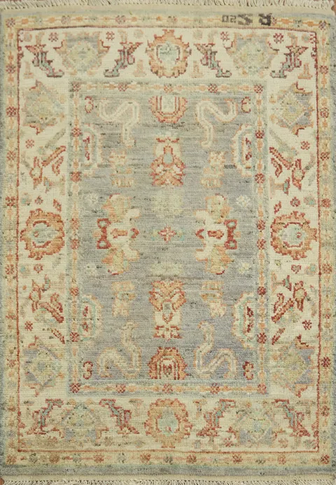 Vegetable Dye Oushak Turkish Rug 3x4