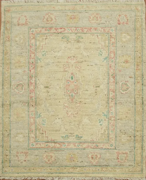 Vegetable Dye Oushak Turkish Accent Rug 3x4