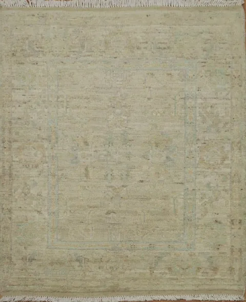 Vegetable Dye Wool Oushak Turkish Accent Rug 3x4