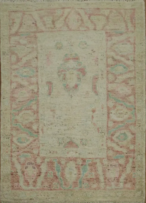 Earth Tone Wool Oushak Vegetable Dye Rug 3x4