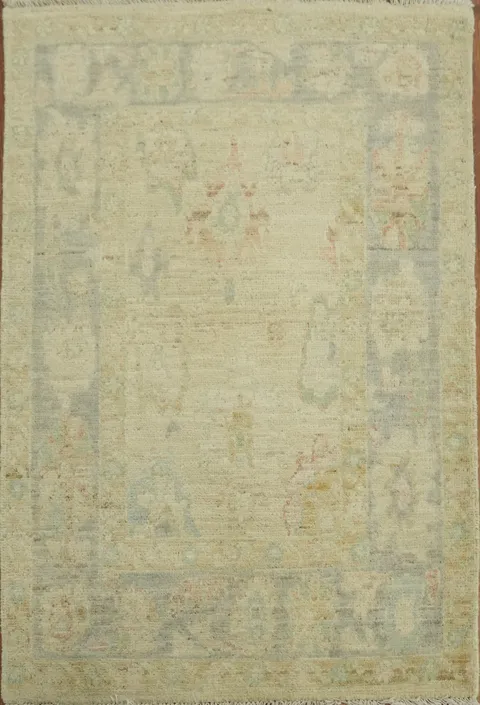Earth Tone Wool Oushak Vegetable Dye Rug 3x4