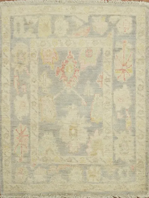 Vegetable Dye Wool Oushak Turkish Accent Rug 3x4