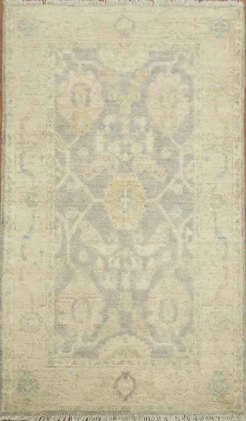 Vegetable Dye Wool Oushak Turkish Rug 3x5
